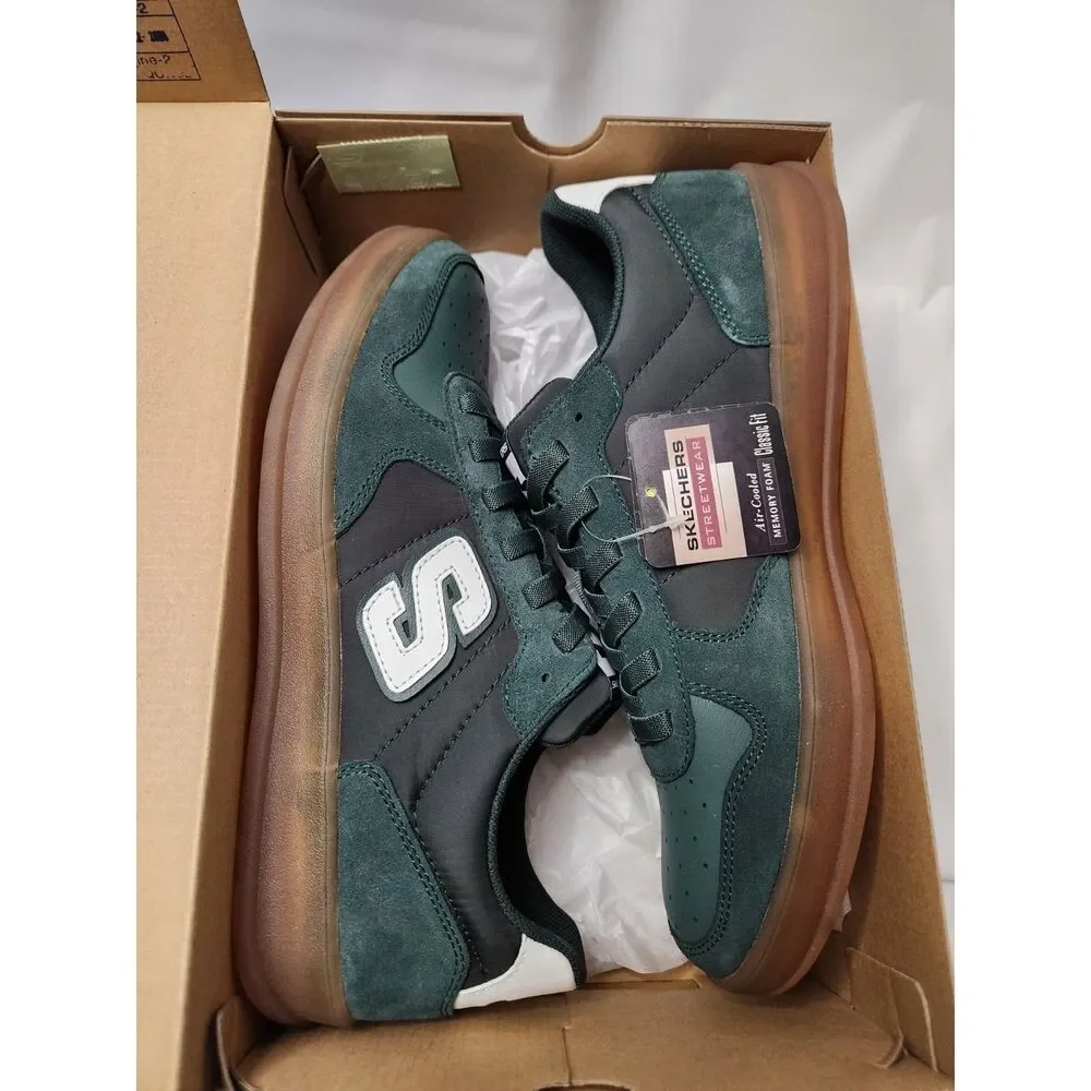 Skechers Streetwear New Wave Cup Calven Memory Foam Shoes Green 11
